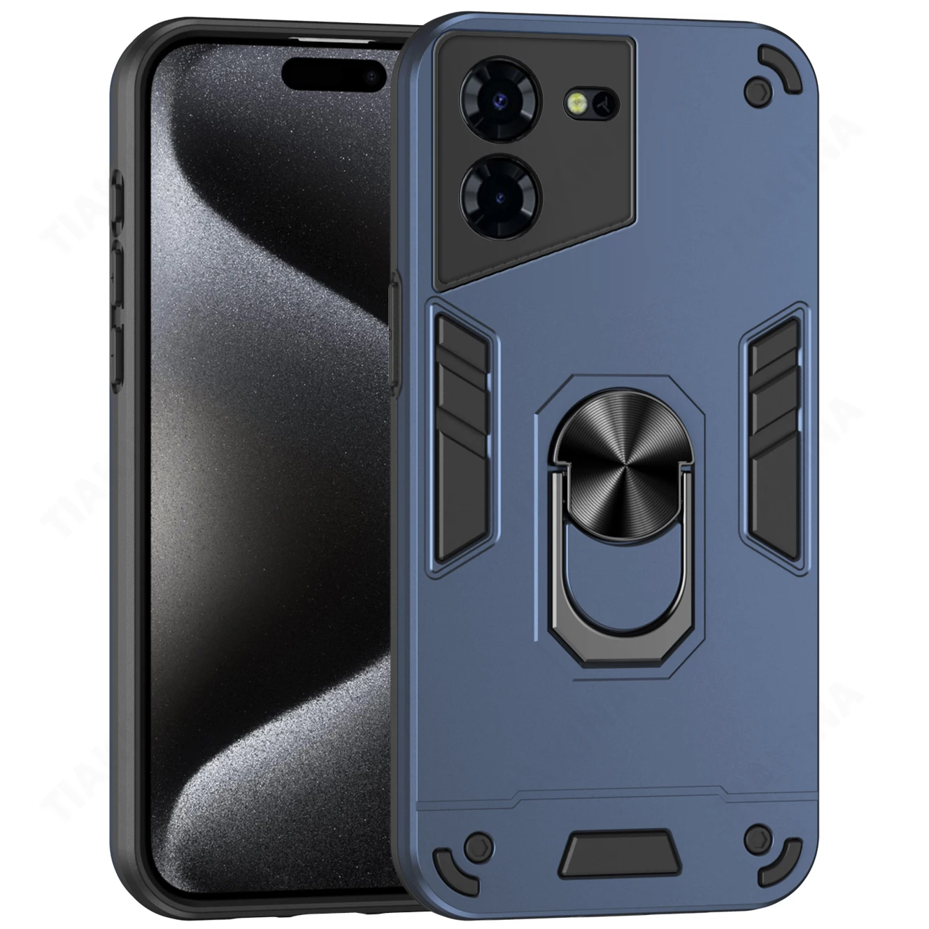 Enhanced Armor Cover with Magnetic Ring Stand - Full Protective Back Phone Case