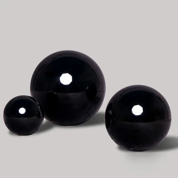 Natural Black Obsidian Sphere Large Crystal Ball Healing Stone Gemstone 30/40/50mm obsidian crystal decorative glass Home Decor