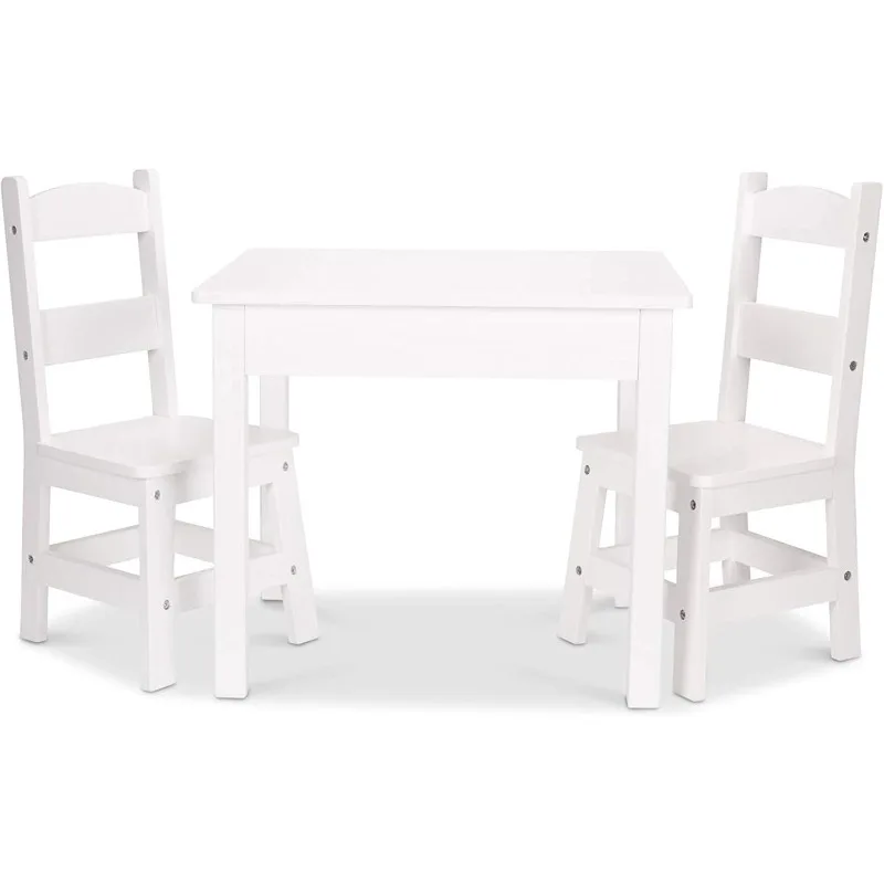 Wooden Table & Chairs - White 2