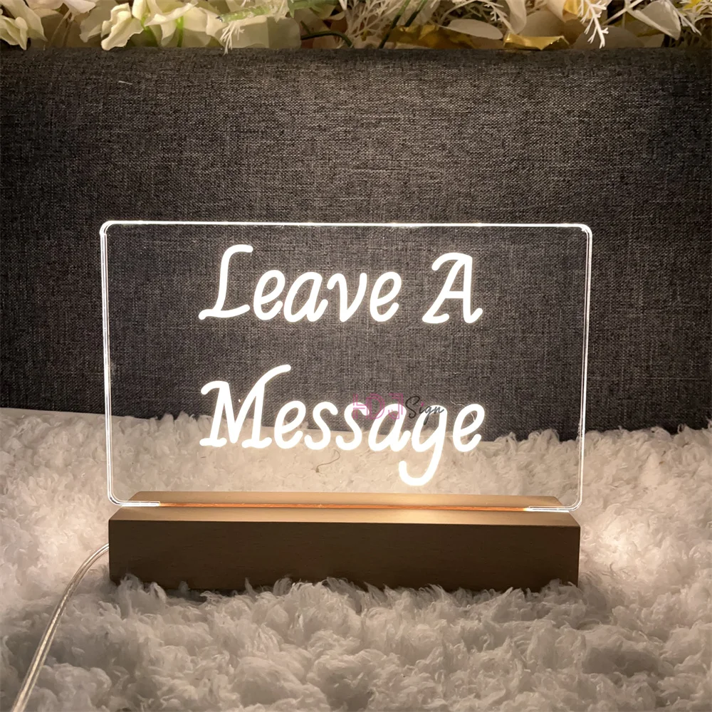 Leave A Message Led Neon Sign Girl Boy Home Bedroom Party Bar Table Decor Desk Night Lights Signs Lamps Coffee Shop Decoration