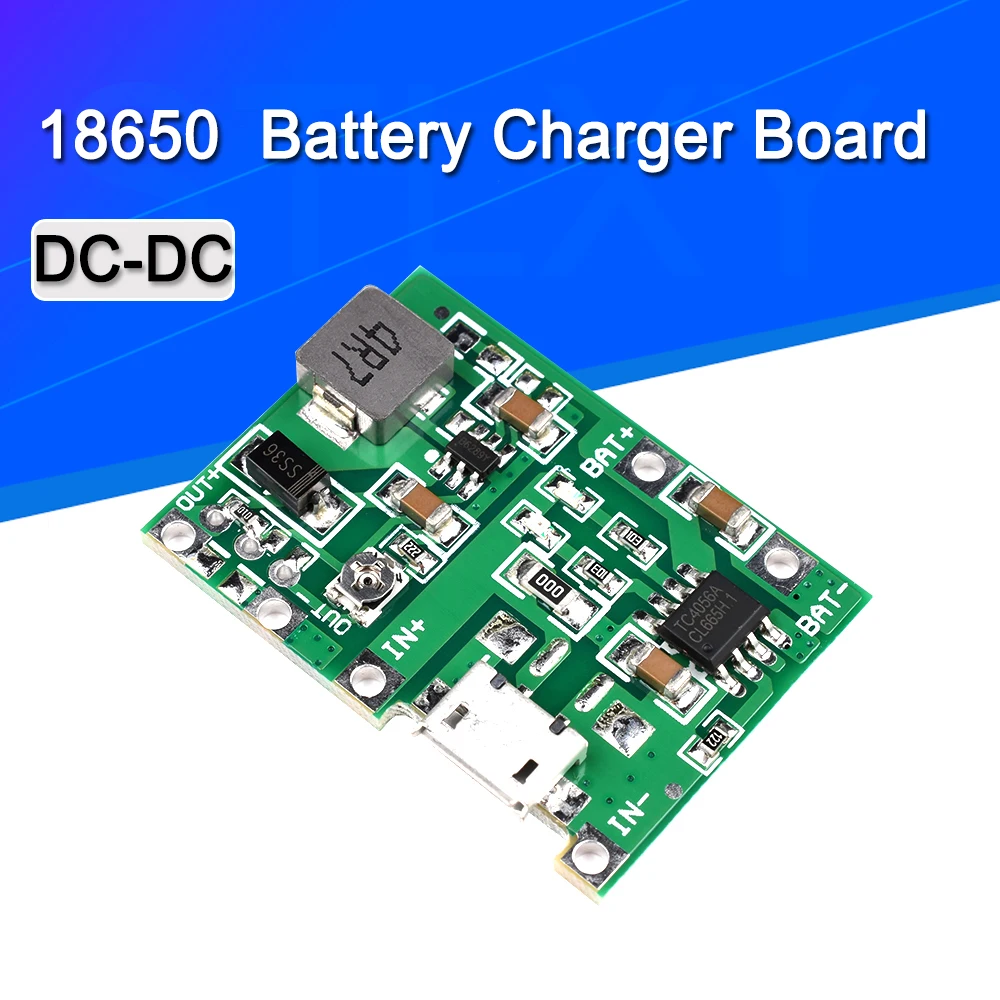 리튬 이온 18650 배터리 충전기 보드, DC-DC 스텝 업 부스트 모듈, TP4056, DIY 키트 부품, 3.7V, 4.2V