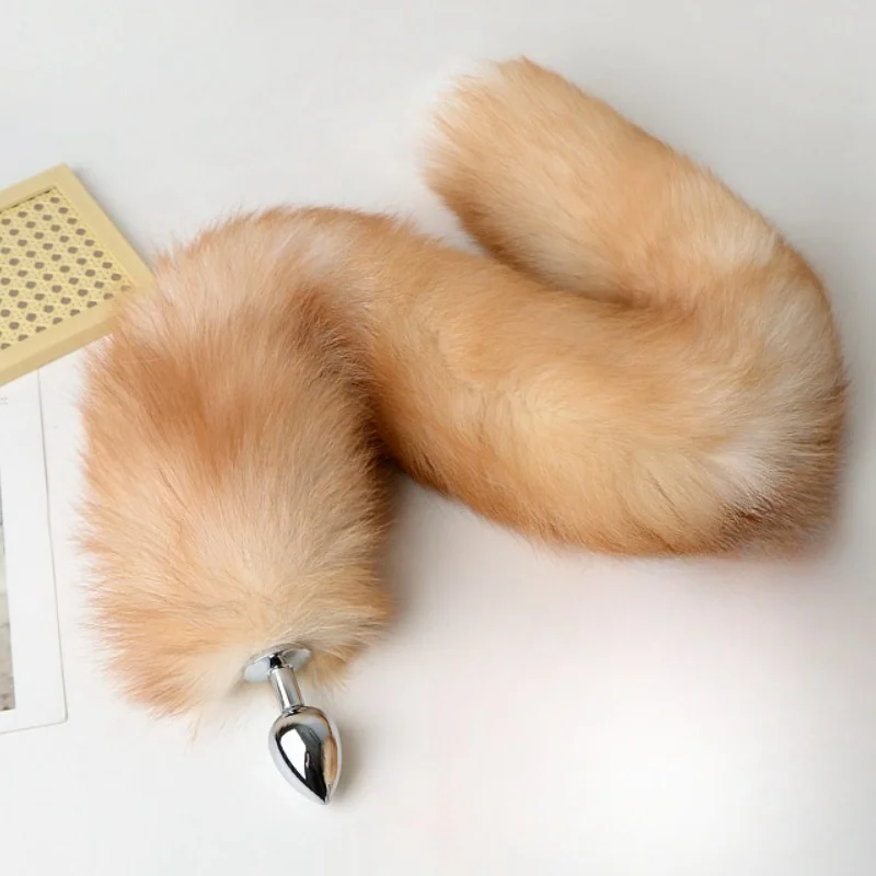 100cm Soft Long Fur Fox Tail Anal Sex Toys With Detachable Fancy Butt Plug For Couple BDSM Halloween Party Anue Accessories_voghion.com