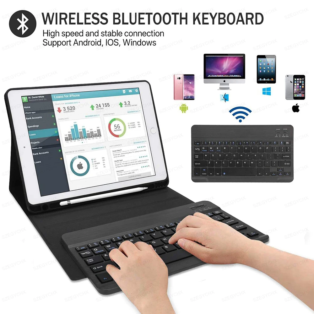 Enhance your iPad experience with our Magic Keyboard in sleek design, featuring seamless wireless connectivity. Perfect for professional and personal productivity.