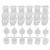 5 Strips 30 Pots Empty Paint Strips Paint Cup Pots, 10Ml/ 0.35Oz Mini Paint Pot Strips Clear Plastic Storage Containers 1