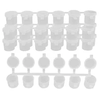 5 Strips 30 Pots Empty Paint Strips Paint Cup Pots, 10Ml/ 0.35Oz Mini Paint Pot Strips Clear Plastic Storage Containers 1