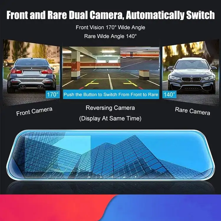 Ultra Thin HD Car Recording Camera 11"Touch Screen170&deg;Wide Angle Night Vision Video Recorders Loop Recording Car Camera&G-Sensor