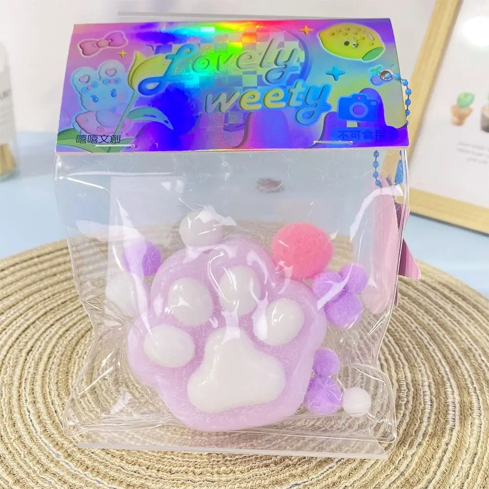 Safe TPR Cat Paw Slow Rebound Toy Pearl Bow Squeeze Cat Paw Cartoon Creative Cat Claw Pinch Toy Decorative 5