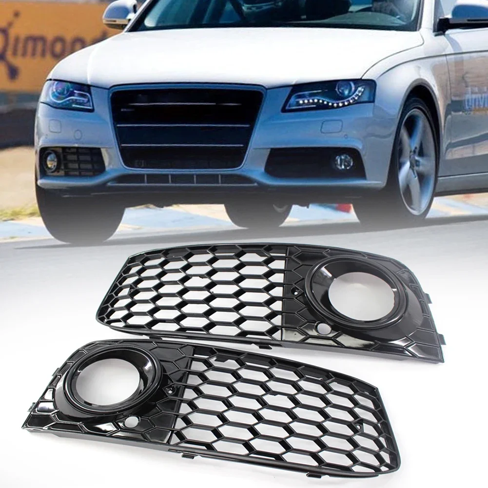 Front Fog Light Cover 1 Pair Bumper Grill Trim 8KD807682 8KD807681 For Audi A4 B8 2008 2009 2010 2011 2012