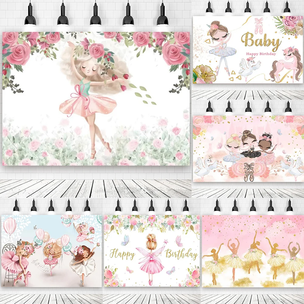 

Dancing Girl Ballet Backgrounds Birthday Party Baby Shower Newborn Princess butterfly Fairy flower Underwater Photography