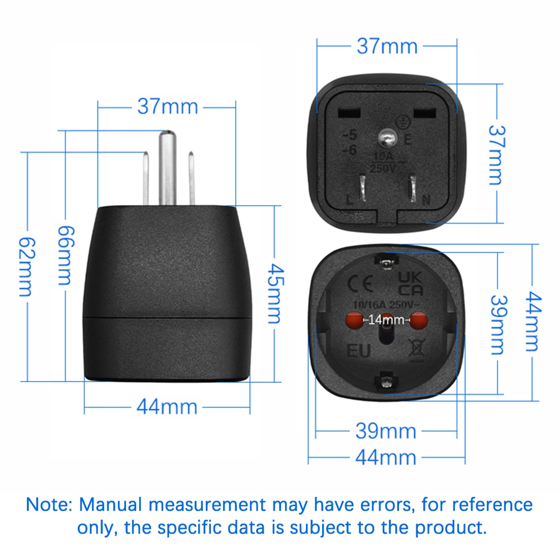 JORINDO American Nema 5-15P to European countries such as Italy,Brazil,Switzerland,Germany socket AC power Adapter converter