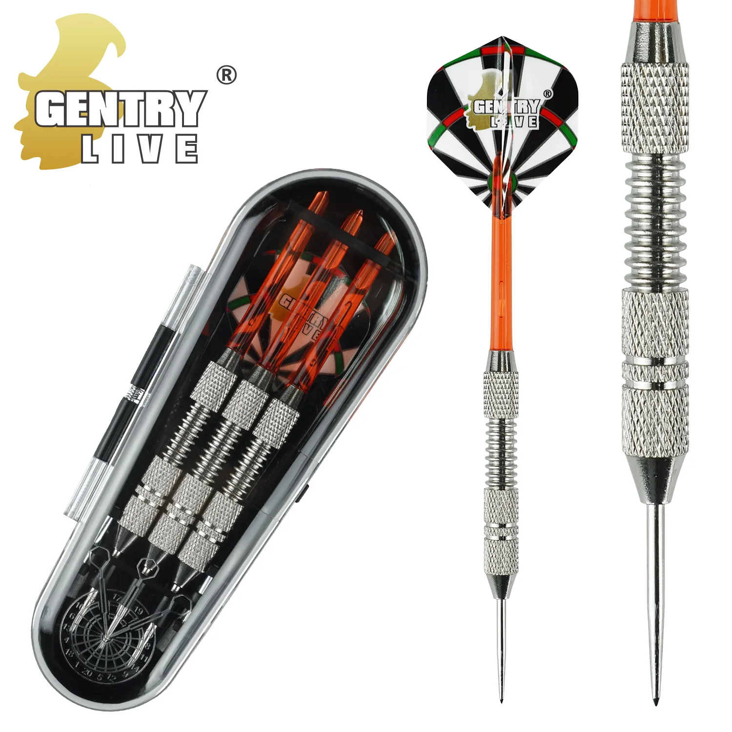 GENTRY LIVE Darts Needle Hard 80% Tungsten 23.5g Tournament Training Metal Darts Adult Professional Grade