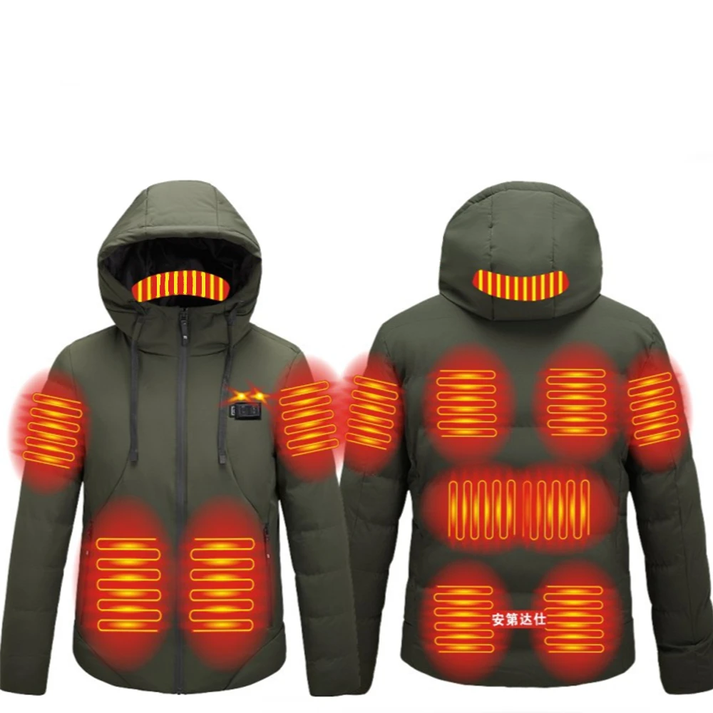 Chaqueta calefactable de 11 áreas para hombre y mujer, chaleco Parka para hombre y mujer, chalecos deportivos para exteriores con calefacción eléctrica USB cálidos para ciclismo de otoño e invierno_voghion.com