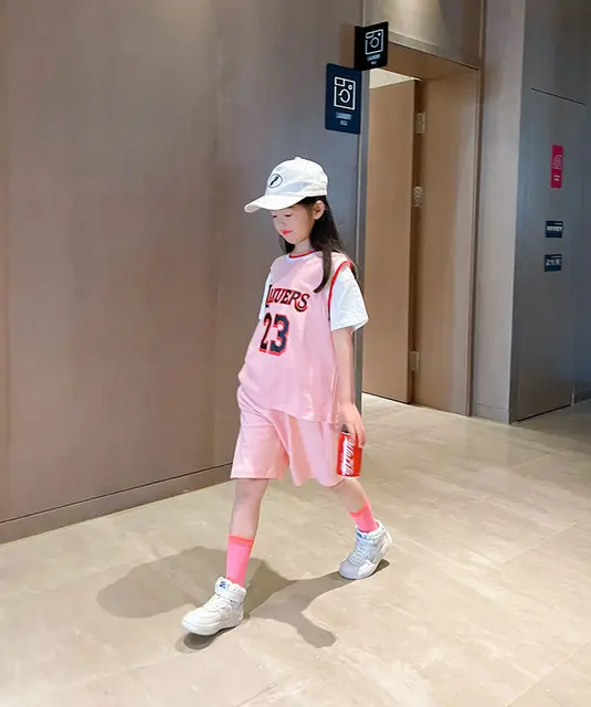 Children Girls Basketball Jersey Sets Kid Sportswear Short Sleeve