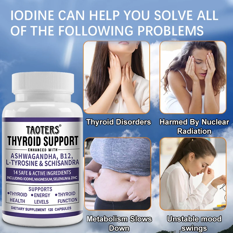 

2-in-1 Thyroid and Adrenal Support Supplement - Supports Healthy Metabolism, Reduces Fatigue and Relieves Stress Naturally