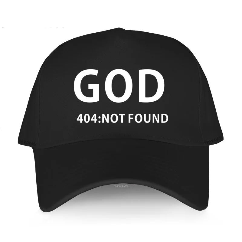 

New Harajuku Men Summer Baseball Caps God 404 Not Found Atheism Religion Atheist Printed Humour Funny Cap fashion leisure Hat