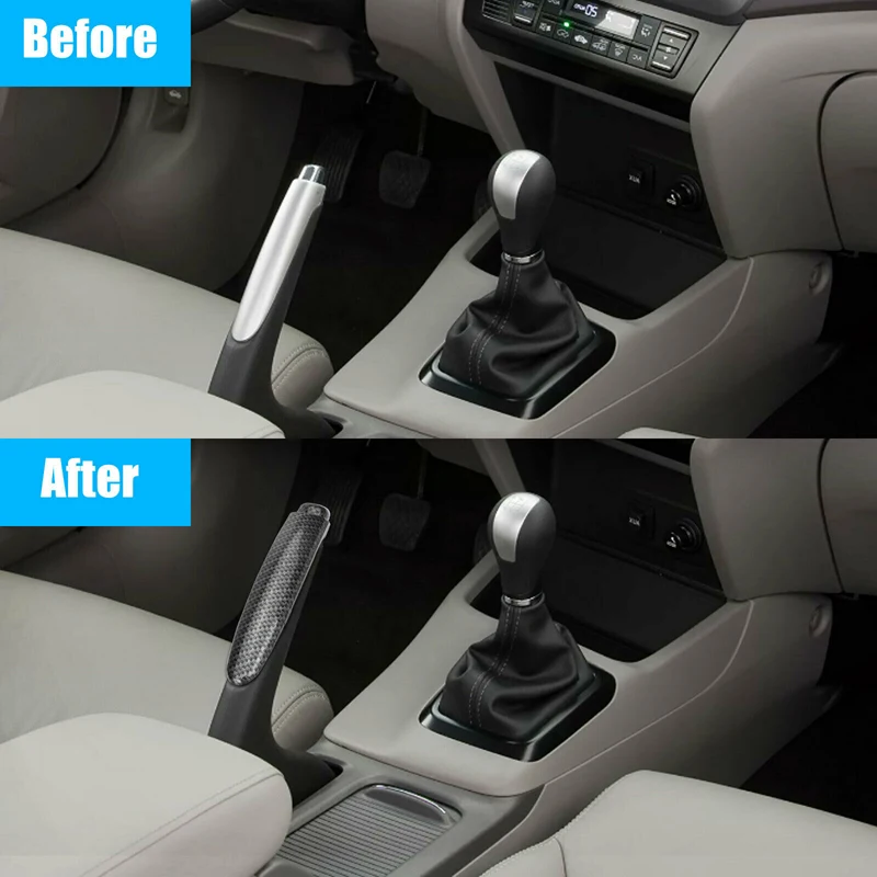 Car Hand Brake Cover Handle Protector Sleeve Housing Fit For 2006~2011 Honda Civic Car Accessories Carbon Fiber Look