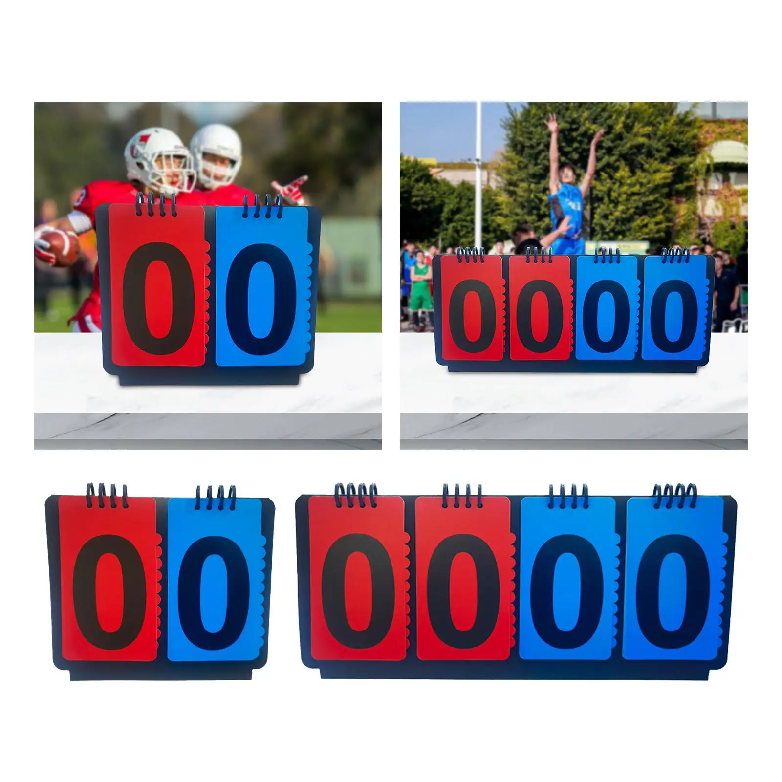 Sports Scoreboard Manual Score Flip Cards Portable Scorekeeper Score Counter for