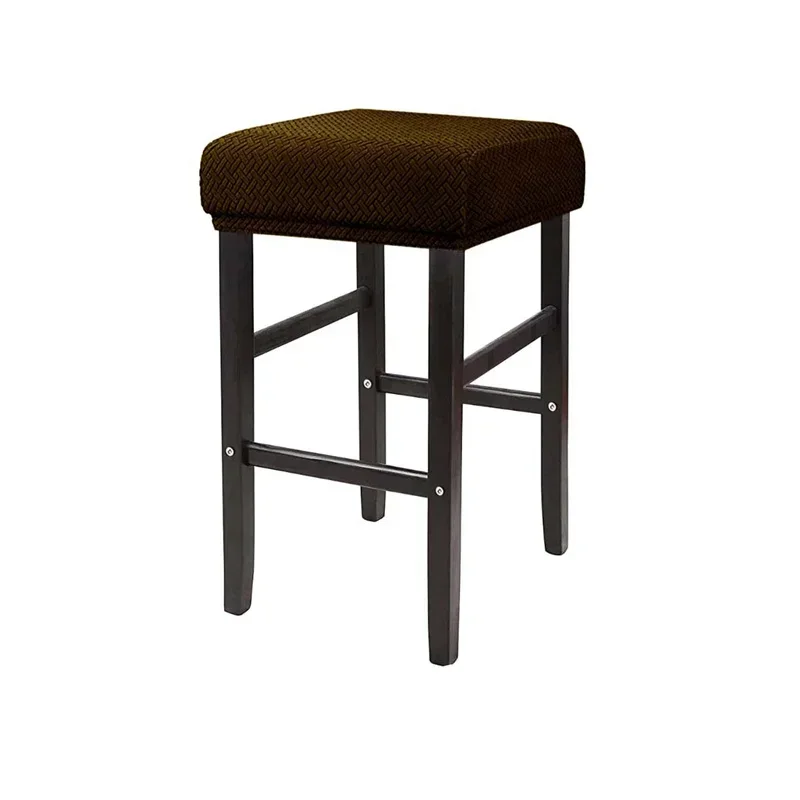 1PC מרובע שרפרף מכסה מכסה jquard אלסטי אנטי לכלוך מושב מחליק צבע אחיד לכביסה במקרה של סלון הבית