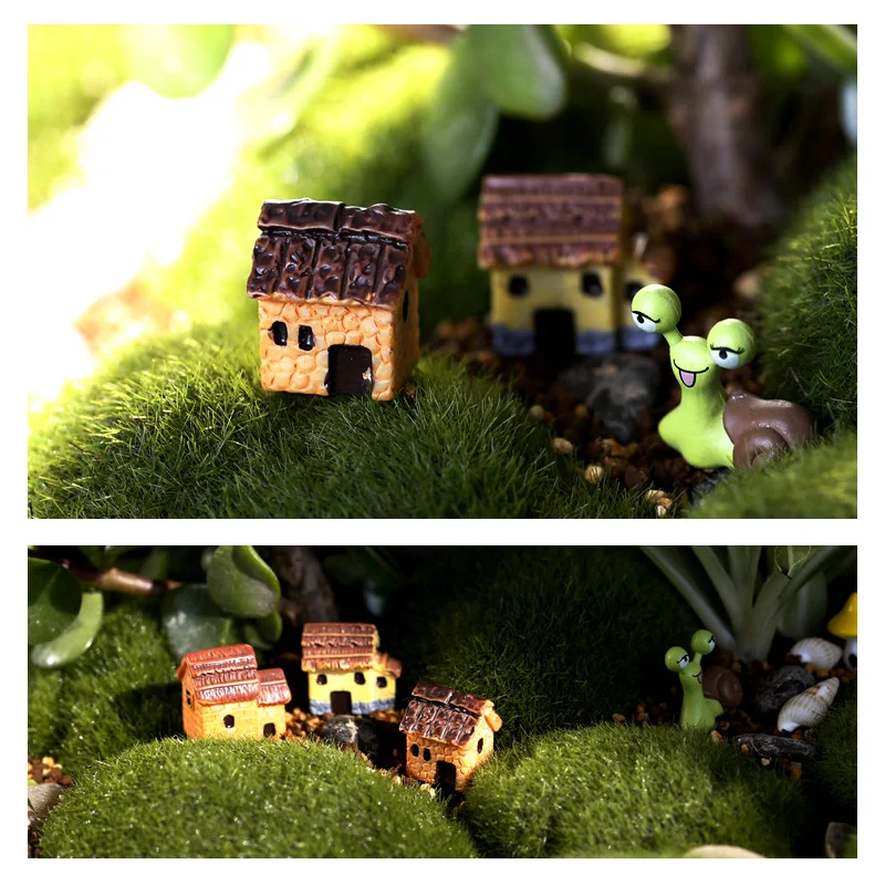 Miniature House Kit miniature house kit,miniature ornament,resin crafts accessories,resin ornaments,resin crafts,miniature figurines 10Pcs Mini Small House Figurine Resin Craft Diy Home Decor Fairy Garden Decoration Accessories Modern Building Statue