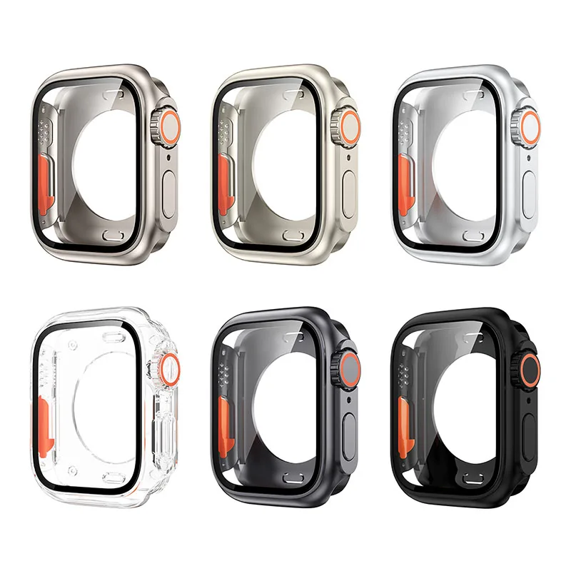 Фото Защитная крышка экрана для Apple Watch 44 мм 45 мм 40 мм 41 мм, жесткий задний бампер из ПК для планшетов iwatch 9 8 7 6 5 4, смените на ультра №5