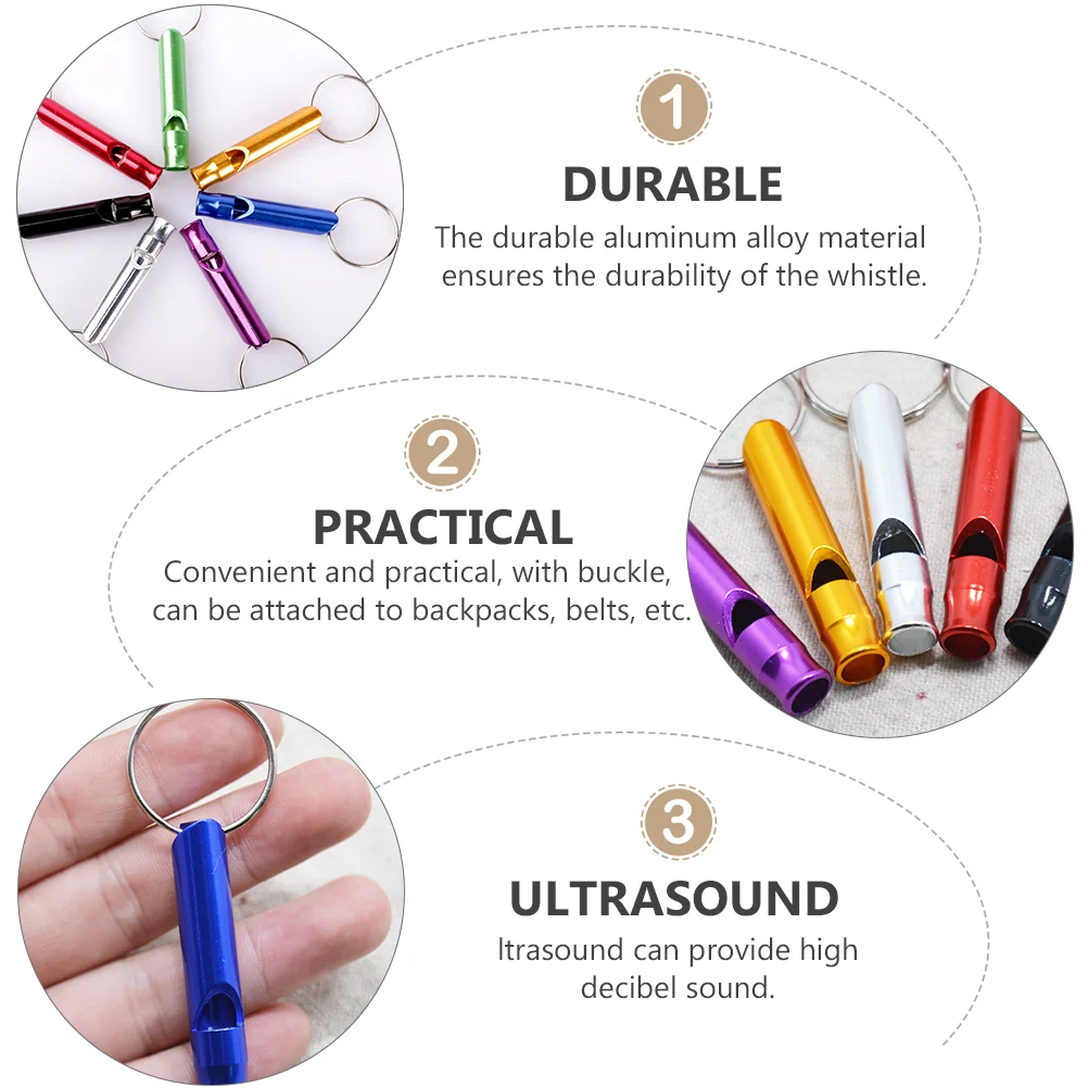 7 Pcs Metal Whistle Training Whistle Ultrasonic Pet Supply Dog Trainings Alloy Bird Pet Products