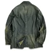 Amekaji Wear Clothes Men Cotton Striped Denim Casual Suit Jacket Retro Washed Distressed Niche Good Quality 3