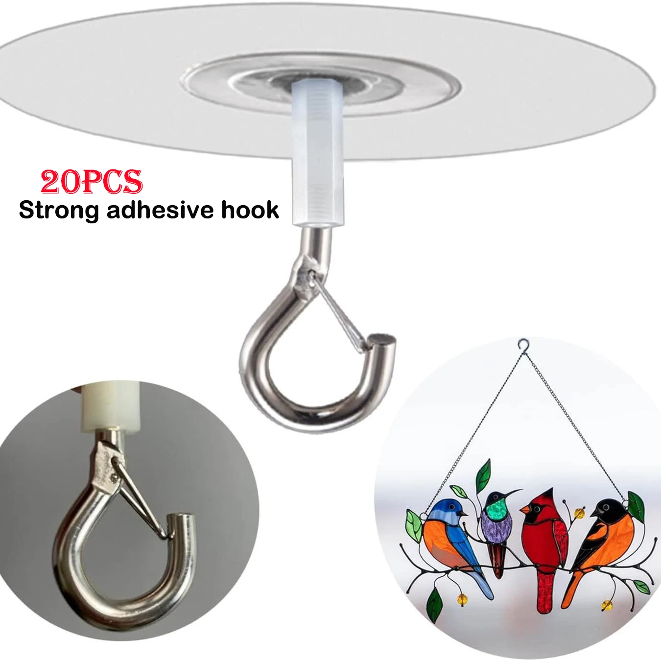 Ceiling Hooks Stick Heavy Duty Self-Adhesive Water Resistant For Balloons Wind Chimes