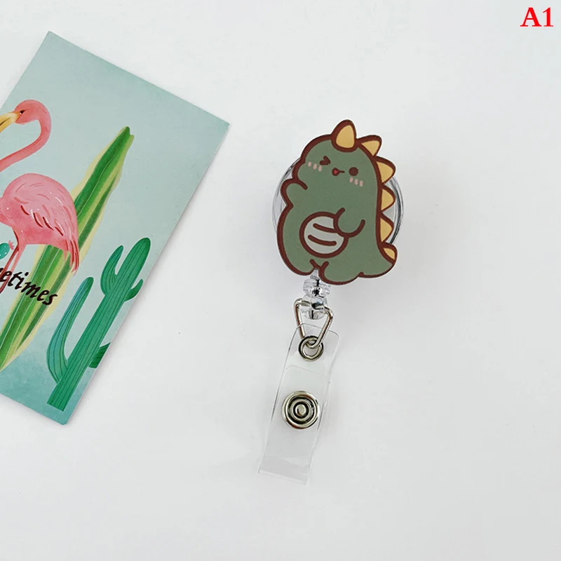 Cute Lovely Bears Acrylic Retractable Badge Reel Nurse Student Exhibition  ID Card Clips Badge Holder Stationery Student Gift