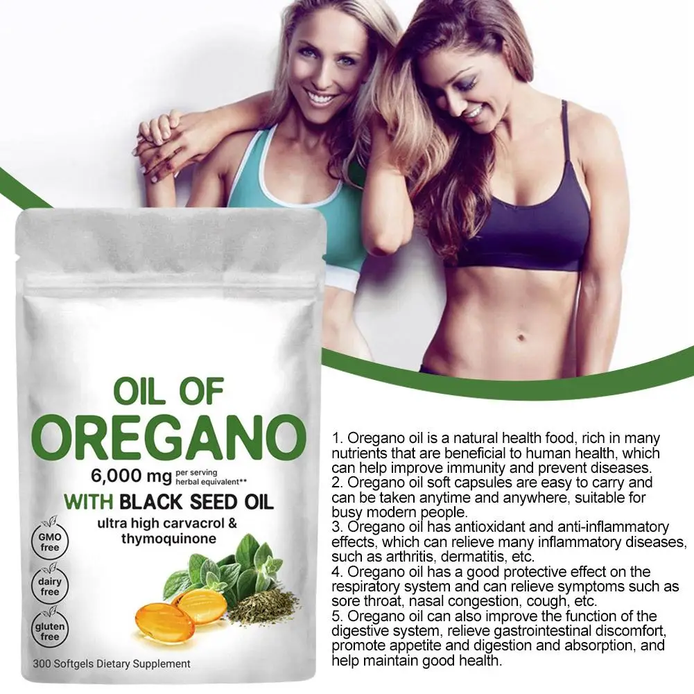 Oregano Oil Extract Capsules 2Bags Support Digestion Health Herbal Supplements Intestinal Health Anti Inflammatory