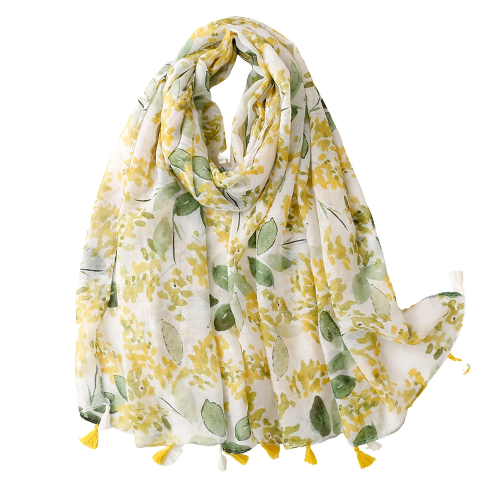 

Женские Элегантные шарфы, легкие цветочные шарфы и палантины, головная шаль для осени, зимы, весны