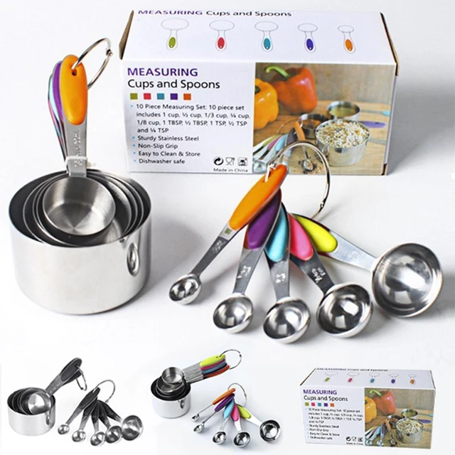 Magnetic Measuring Cups and Spoons Set Including 7 Measuring Cup 7 Measuring  Spoons with 1 Leveler for Dry and Liquid - AliExpress