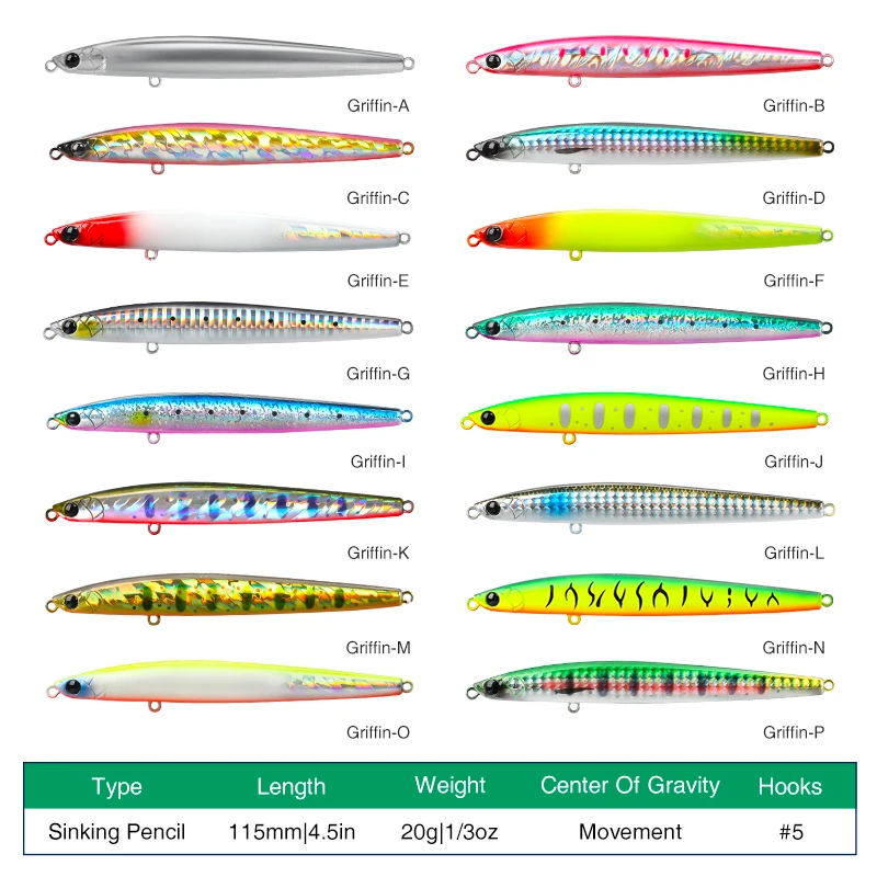 Ultra Long Casting Sinking Pencil Slim Artificial Hard Bait for Trout and Bass Fishing