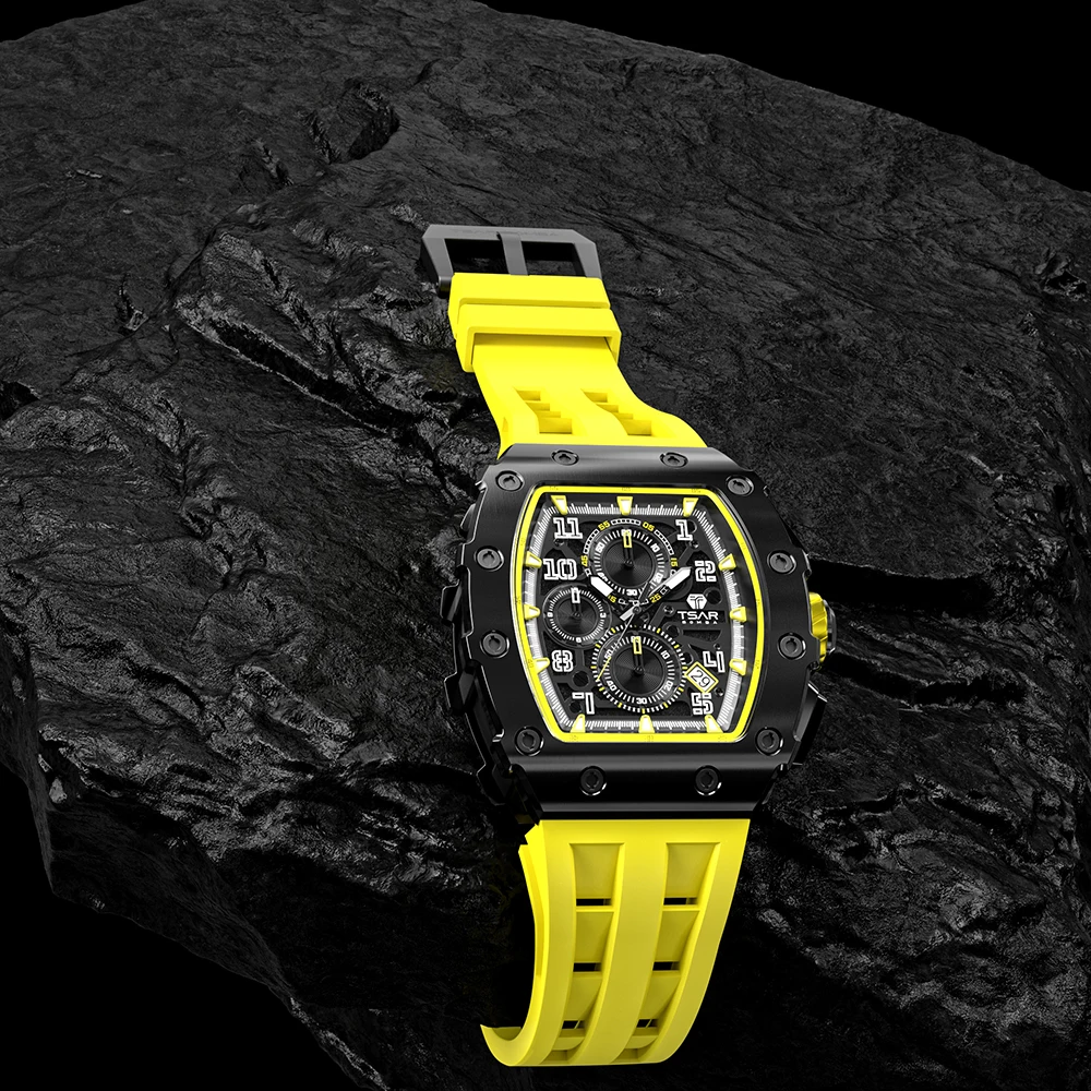 

TSAR BOMBA luxury men's watch 316L stainless steel 50M waterproof watch sapphire mirror imported quartz movement watch