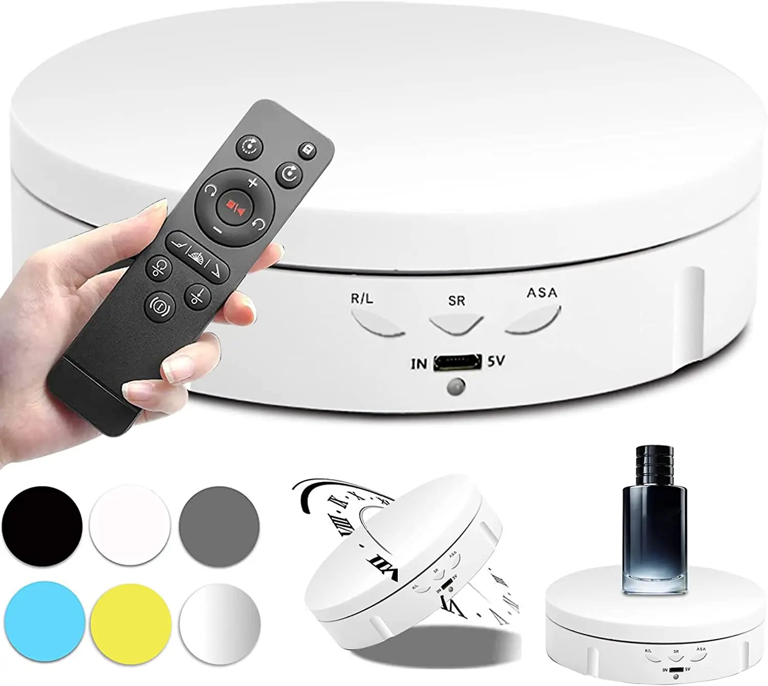 電動ターンテーブル カラーパネル リモコン付き ターンテーブル 黒 動作確認済 電動ターンテーブル カラーパネル リモコン付き 動作未確認済