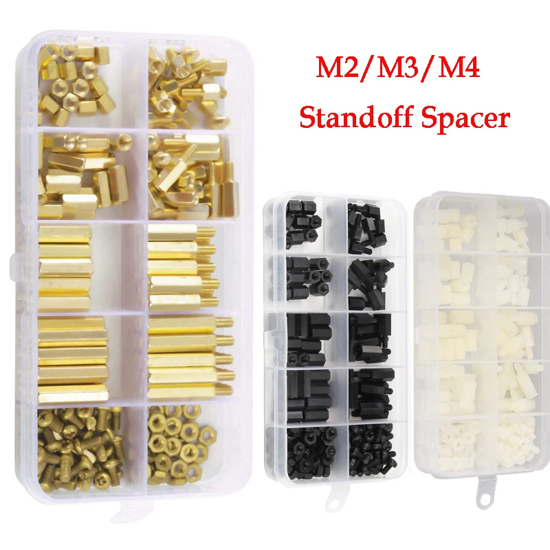 GeeekPi 220PCS/Lot M2.5 Entretoise en Laiton Entretoises Colonne Hex Kit  Assortiment Écrou Vis Homme-Femme avec étui de Rangement pour Raspberry Pi