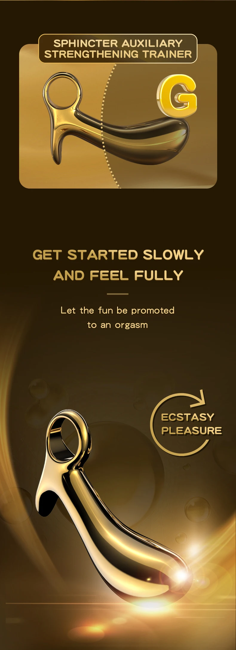 Metal Anal Plug Midas Sevanda Gold Aço Inox Pequeno