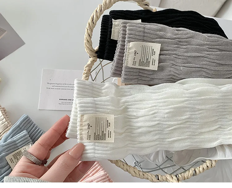 Frauen Sommer Frühling japanische einfarbige Baumwoll socken bunte Haufen Haufen lange Socken Rüschen süßen Stil für Mädchen Geschenk kawaii – Detail 4