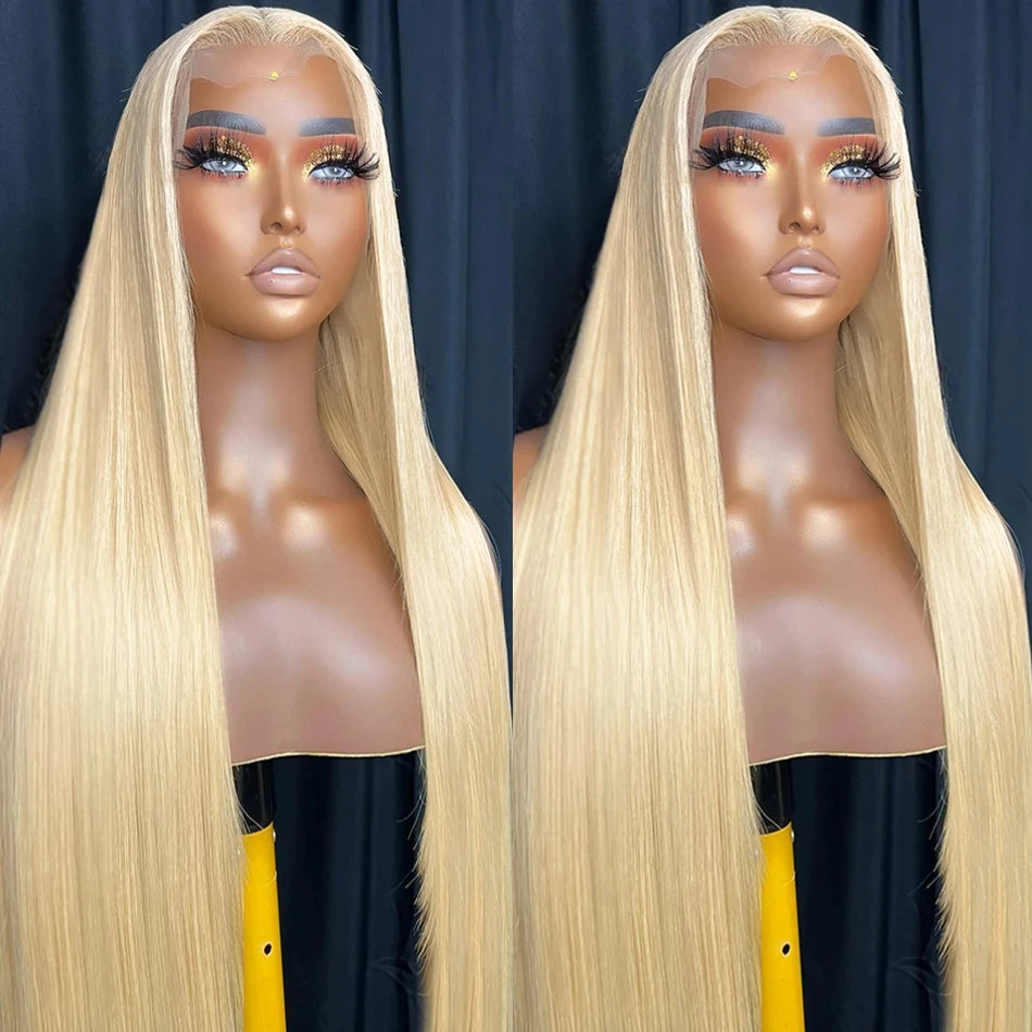 

Hot 613 Blonde Straight Lace Frontal Wig Brazilian Remy Hair For Women13x4 13x6 HD Transparent Lace Front Human Hair Wig 38 Inch