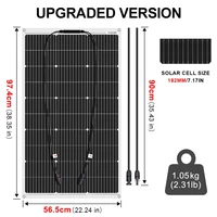 Panneau solaire flexible DOKIO 100W 18V monocristallin pour camping-car, bateau, camping, maison 3