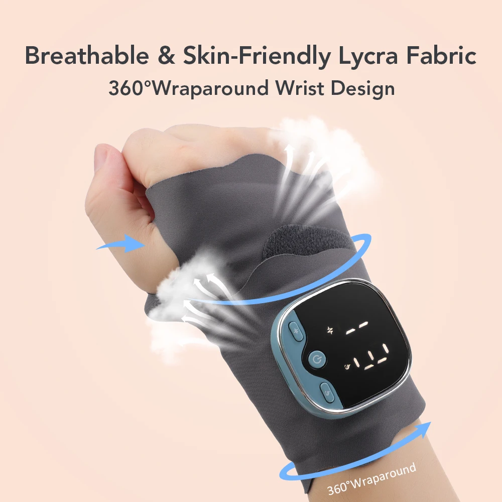 EMS Heating Wrist Massage Pad Thermal Massager Hand Warming Belt Voice Prompts B
