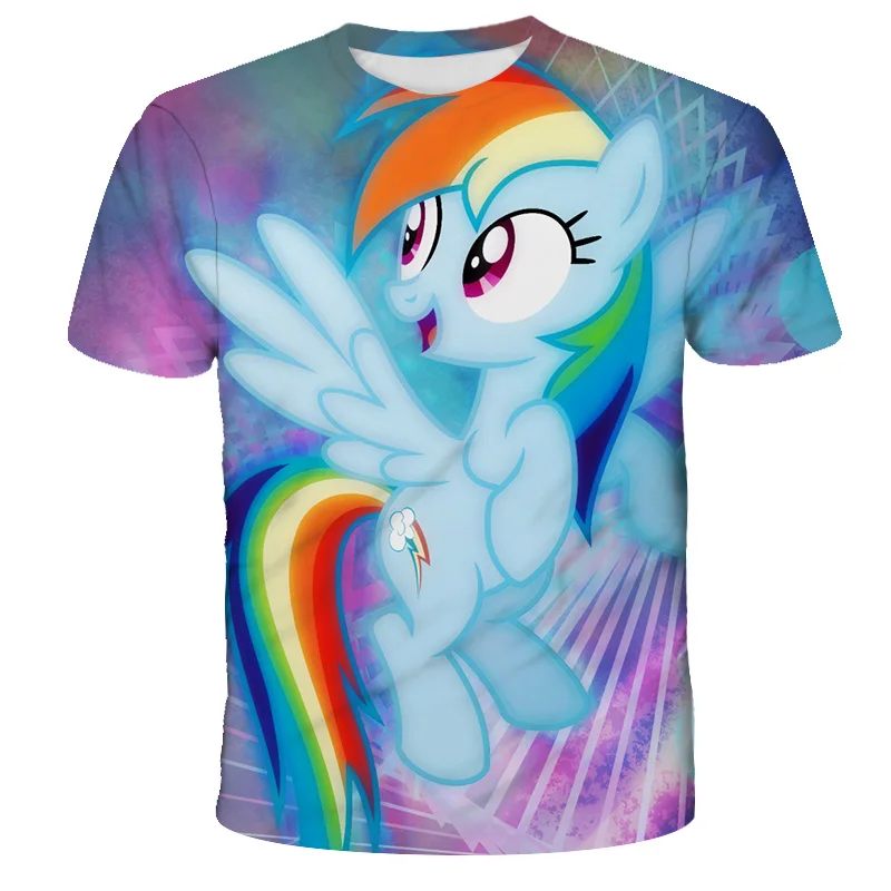 Boys Little Pony Anime Tshirts Kids Clothes Children T-Shirts For Baby Toddlers Cartoon Print T Shirts Short Sleeve Summer Tops t shirt kid