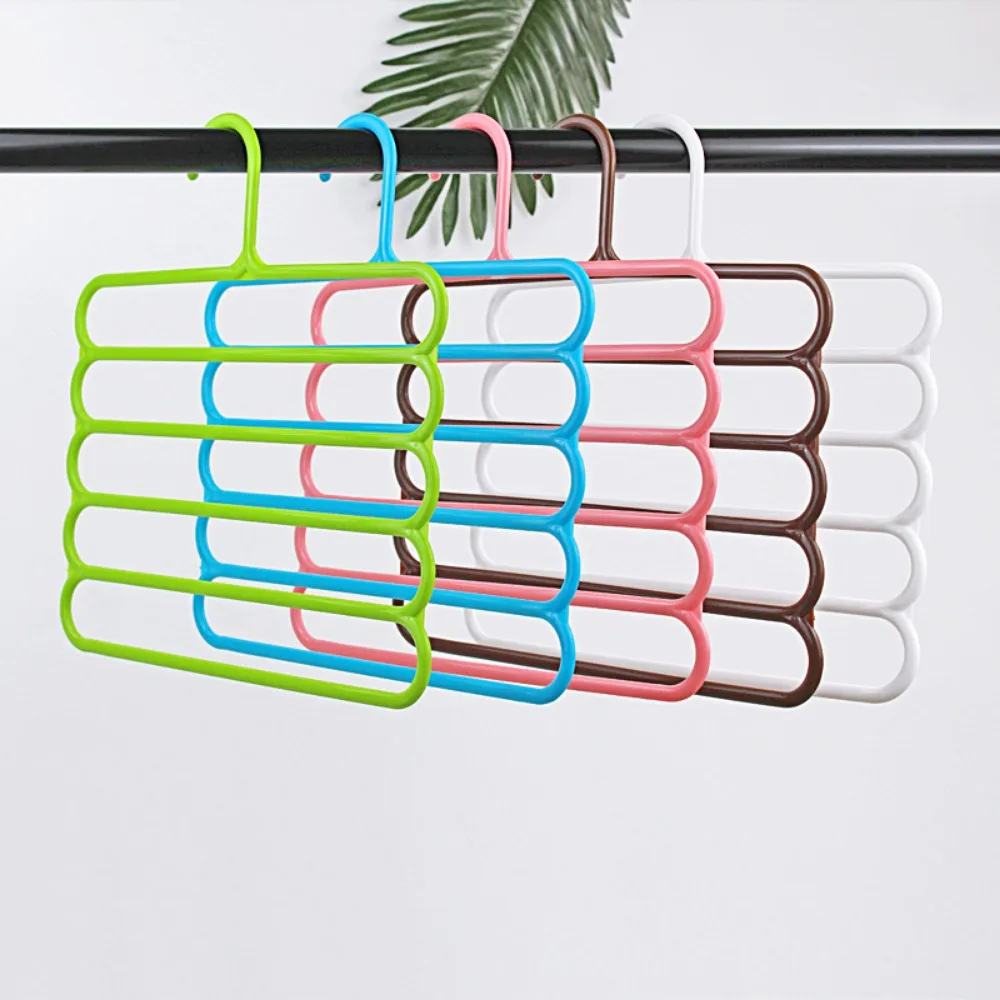 Clothes Hanger Pants Rack Clothes Rack Storage Hanger Coat Organizer Towel Holder Multi-Layers Clothes Hangers Trousers Holders Closet Storage Organizers 5 Layers Pants Towel Scarfs Racks Storage Organization