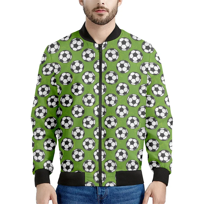 thumbnail image 1 of Chaqueta de fútbol con cremallera de moda para hombres y niños, sudadera con capucha de fútbol con estampado 3D, chaquetas de calle de gran tamaño geniales para deportes, abrigos, 1 of 4