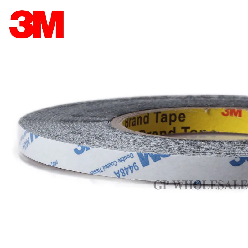 Fita Adesiva Preta do Tecido Apropriada para a Película Plástica da Borracha da Espuma Superfície do Vidro do Telefone Original 3m 9448 Rolo mm 50m 0.15 mm