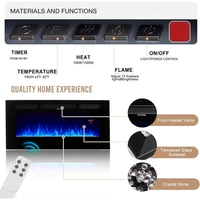 36in Electric Fireplace, LED Light Entertainment Center, Dark Wood Grain TV Stand for TVs up to 80 5