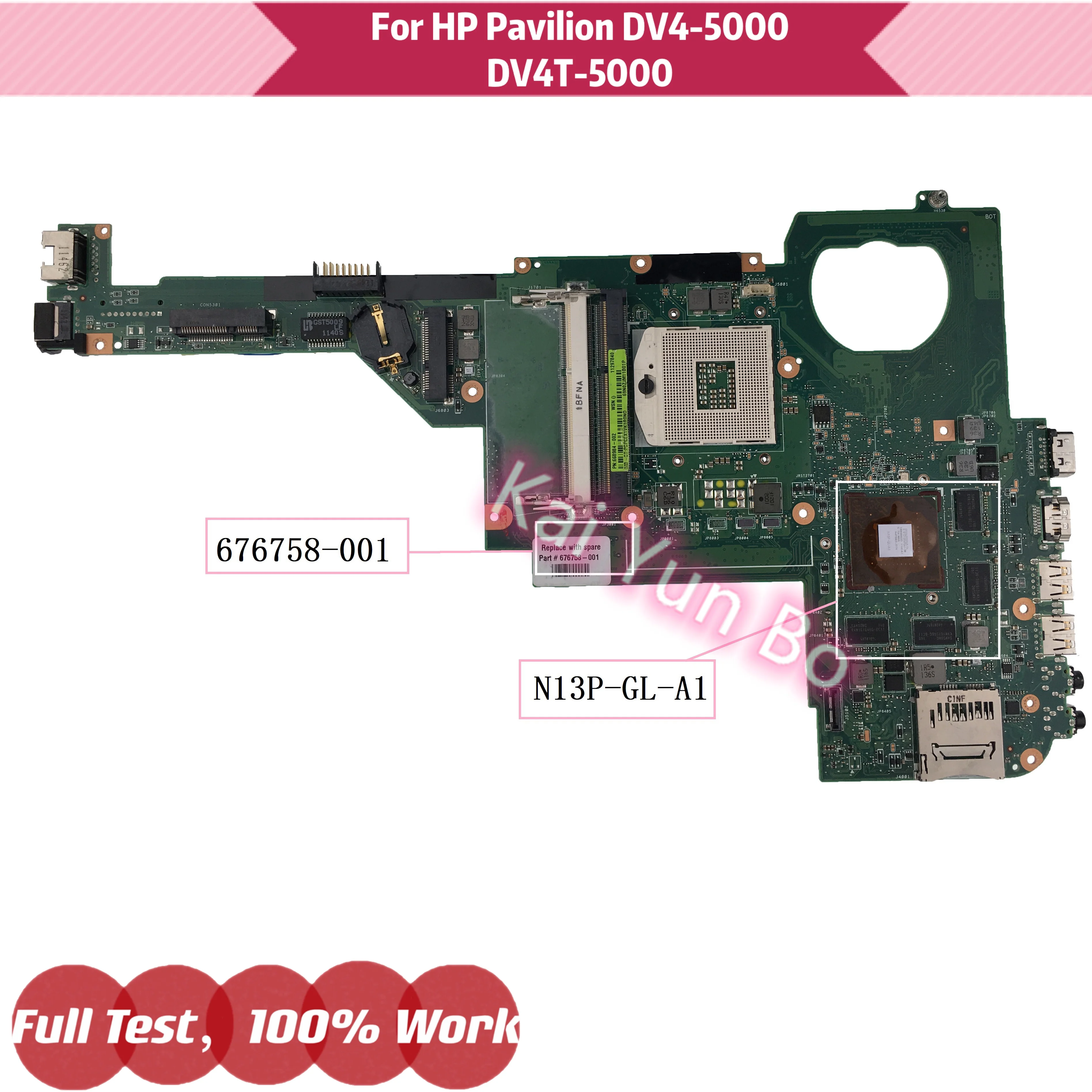 

Mainboard For HP Pavilion DV4 DV4-5000 DV4T-5000 Laptop Motherboard 676758-501 676758-001 N13P-GL-A1 DDR3 100% Fully Tested