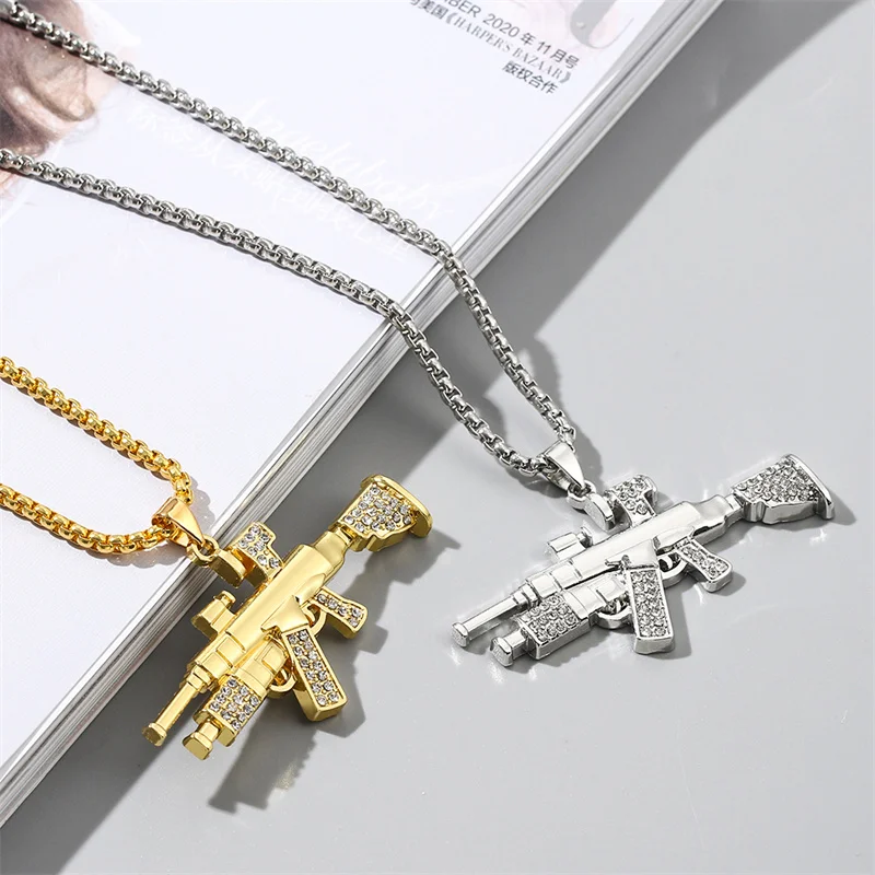 Cool AK47 Gun Necklace – Hip Hop Military Style Pendant For Men & Women