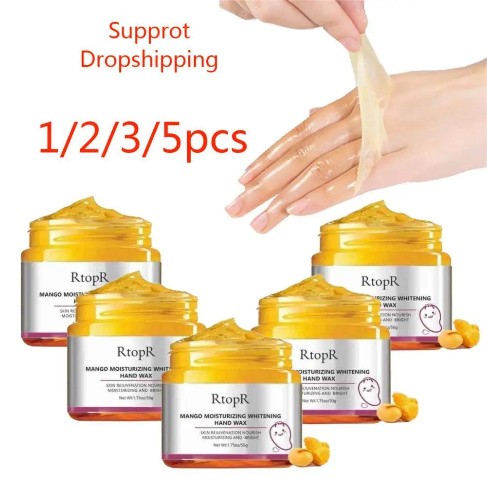 

1/2/3/5pcs Mango Whitening Hand Mask Repair Exfoliating Calluses Firming Anti-Aging Hand Wax Moisturizing Nourish Skin Care