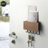 Wall Hanging Bamboo Key Hanger Holder Wall Organizer Rectangle Key Rack Hooks Coat Hooks Home Decoration Coat Hanger 3