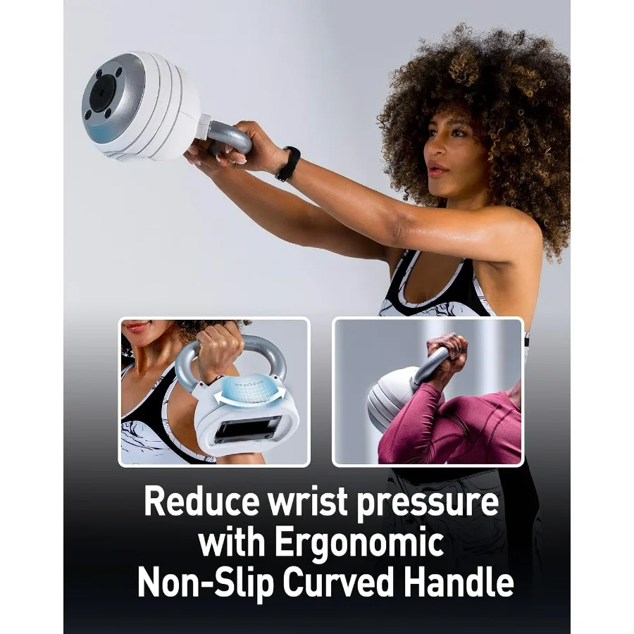 Adjustable Kettlebell 30lb Weight Training Fitness Exercise Full Body Workout 5 in 1 for Home Gym Beginners Woman